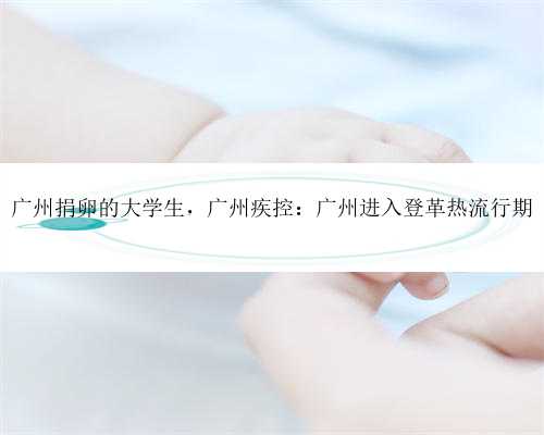 广州捐卵的大学生，广州疾控：广州进入登革热流行期